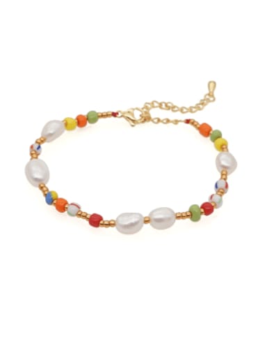 Stainless steel Freshwater Pearl Multi Color Irregular Minimalist Bracelet