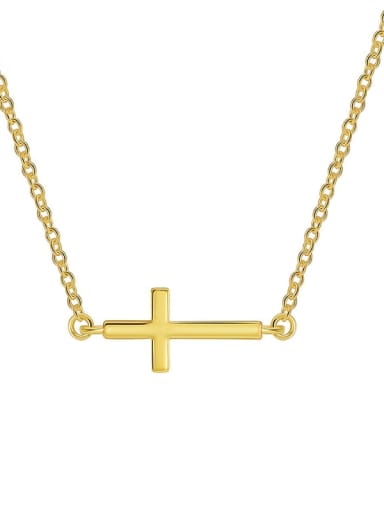 Brass Cross Minimalist Regligious Necklace