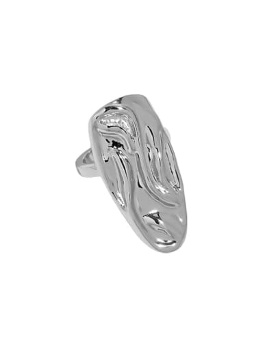 Platinum 925 Sterling Silver Geometric Vintage Band Ring