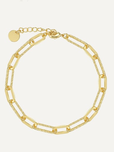 Brass Hollow  Geometric Chain Minimalist Link Bracelet