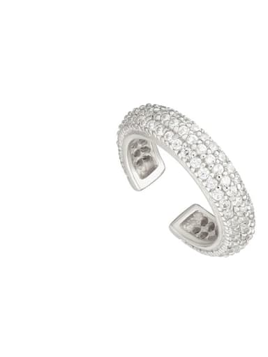 925 Sterling Silver Geometric Clip Earring