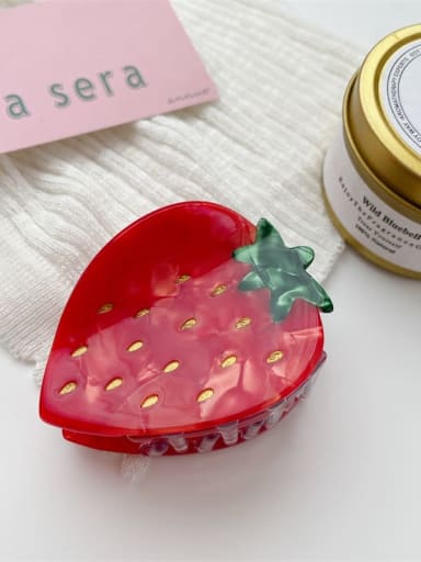 Strawberry 7cm Cellulose Acetate Cute Friut Alloy Multi Color Jaw Hair Claw