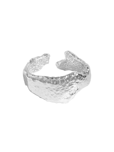 Silver [size 13 adjustable] 925 Sterling Silver Irregular Vintage Band Ring