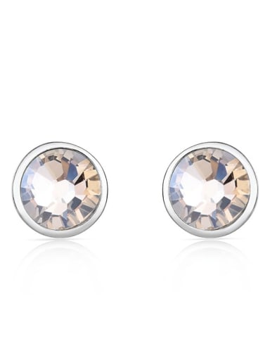 925 Sterling Silver Austrian Crystal Geometric Classic Stud Earring