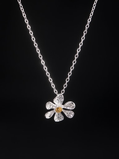 925 Sterling Silver Flower Minimalist Necklace
