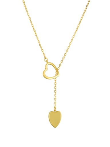 925 Sterling Silver Heart Tassel Minimalist Necklace