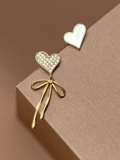 925 Sterling Silver Cubic Zirconia Butterfly Heart Minimalist Stud Earring