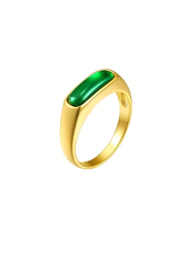 Alloy Emerald Green Geoetmric Vintage Band Ring