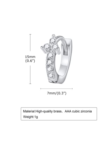 Titanium Steel Cubic Zirconia Geometric Dainty Huggie Earring