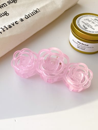 Light pink 10.5cm Zinc Alloy Trend Flower  Resin Jaw Hair Claw