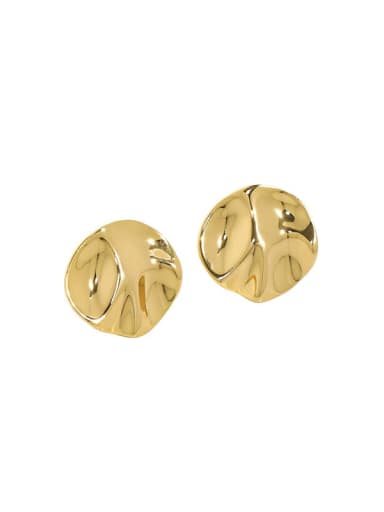 18K gold [with pure Tremella plug] 925 Sterling Silver Geometric Minimalist Stud Earring