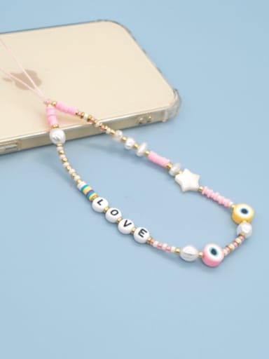 Imitation Pearl Multi Color Polymer Clay Letter Bohemia Mobile Phone Accessories