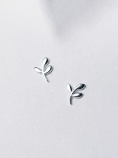 925 Sterling Silver Leaf Trend Stud Earring