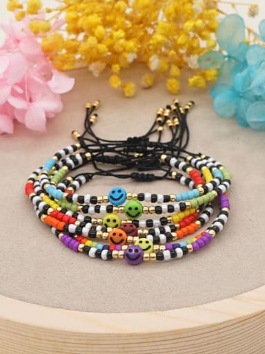 Miyuki Millet Bead Multi Color Acrylic Smiley Bohemia Handmade Weave Bracelet