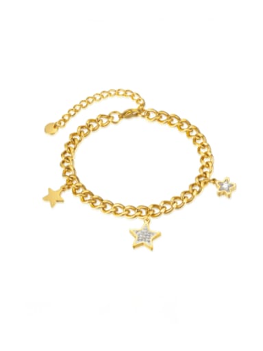 [1310] Gold plated bracelet Stainless steel Tassel Minimalist Link Bracelet