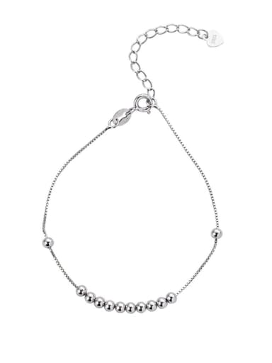 925 Sterling Silver Bead Geometric Minimalist Link Bracelet