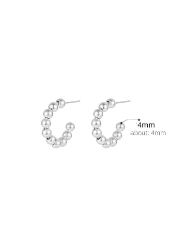 925 Sterling Silver Bead Geometric Minimalist Stud Earring