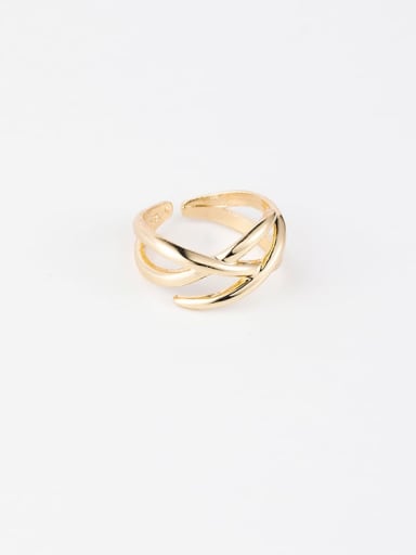 Copper Hollow Smooth Irregular Minimalist Free Sizze Ring