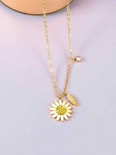 Titanium Flower Minimalist  pendant Necklace