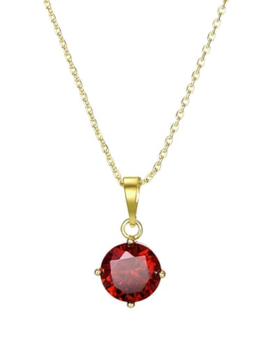 Red Pendant (excluding chain) Alloy Crystal Red Geometric Dainty Necklace