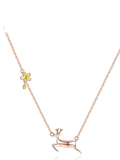 925 Sterling Silver Deer Dainty Necklace