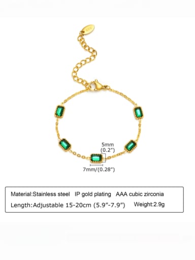 Bracelet Titanium Steel Glass Stone Geometric Minimalist Necklace