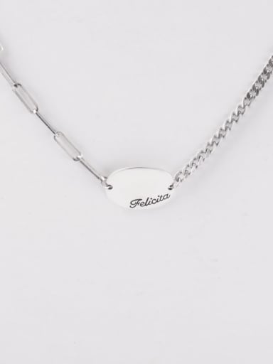 925 Sterling Silver Geometric Vintage Hollow Chain Necklace