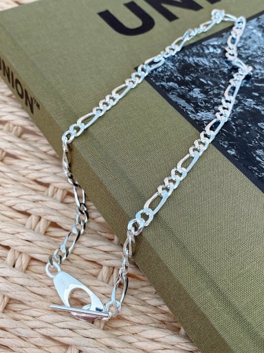 925 Sterling Silver  Simple geometric chain  Necklace