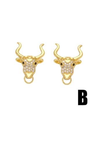 B Brass Cubic Zirconia Animal Minimalist Stud Earring