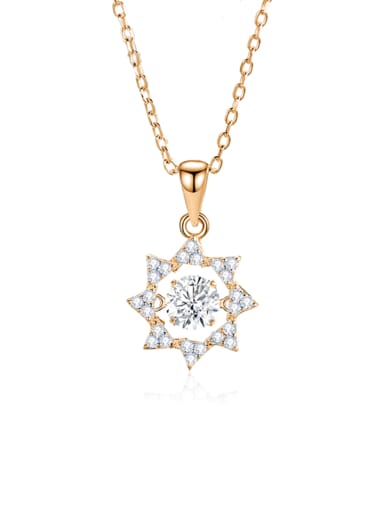 FDTD 029 Zircon White Diamond Rose Gold 925 Sterling Silver Moissanite Eight- Pointed Star Dainty Necklace