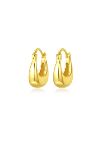 E23062602 18K Brass Geometric Minimalist Huggie Earring