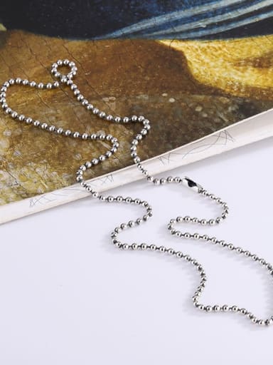 KDP198 (60CM) wave bead buckle 925 Sterling Silver Geometric Vintage Beaded Necklace