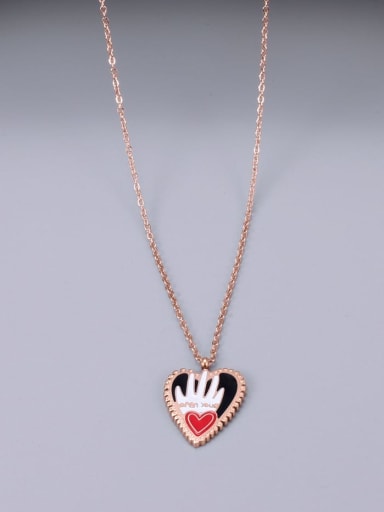 Titanium Enamel Heart Minimalist pendant Necklace