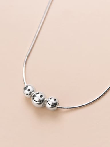925 Sterling Silver Face Minimalist Necklace