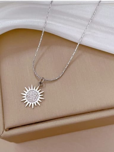 Steel Titanium Steel Flower Minimalist Necklace
