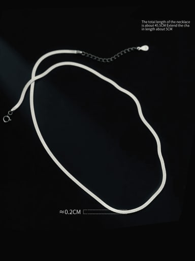 925 Sterling Silver Geometric Minimalist Snake bone chain Necklace