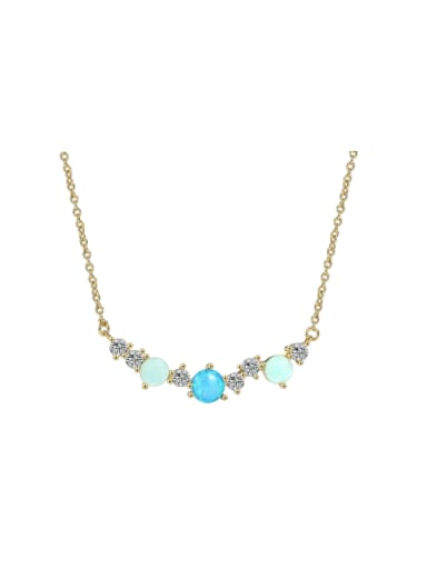 Brass Opal Geometric Minimalist Necklace