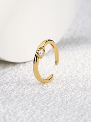 Brass Cubic Zirconia Irregular Minimalist Band Ring
