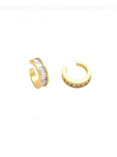 white Brass Cubic Zirconia Geometric Minimalist Stud Earring