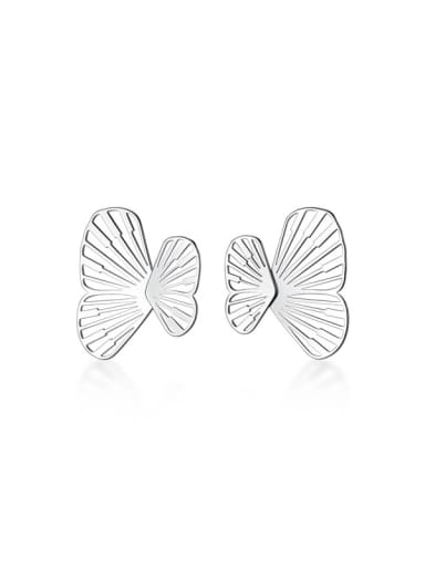 925 Sterling Silver Hollow Butterfly Minimalist Stud Earring