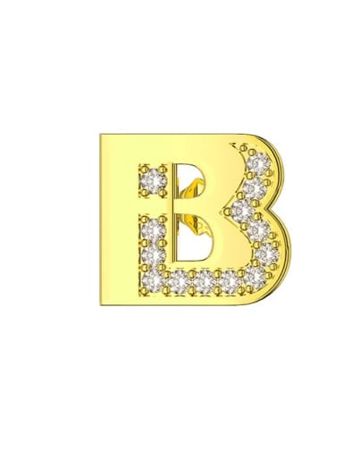 B 925 Sterling Silver Cubic Zirconia Letter Minimalist Earrings