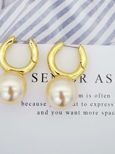 Cooper with Imitation pearl classic Stud Earrings