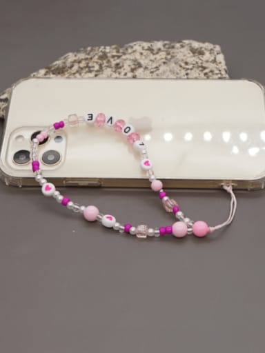 custom Imitation Pearl Multi Color Acrylic Weave Bohemia Mobile Phone Accessories