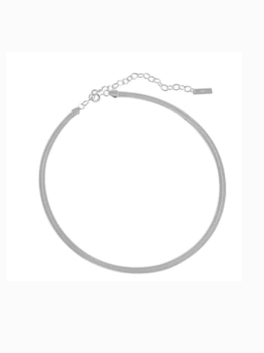 925 Sterling Silver Minimalist Snake Bone Chain Necklace
