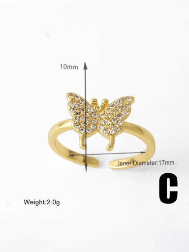 C Brass Cubic Zirconia Bowknot Trend Band Ring