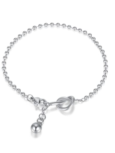 [1293] steel bracelet Stainless steel Tassel Minimalist Beaded Bracelet