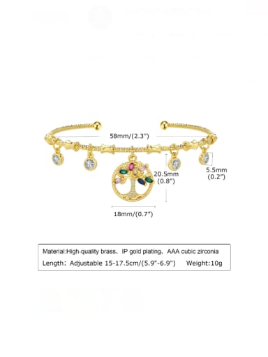 PBR 067G 2 Brass Cubic Zirconia Heart Trend Link Bracelet