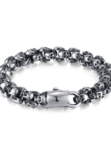 Titanium Steel Skull Hip Hop Bracelet