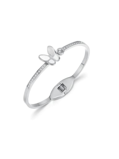 Stainless steel Shell Butterfly Hip Hop Band Bangle