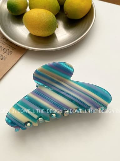Pattern blue (10.8cm) Cellulose Acetate Trend Geometric Jaw Hair Claw